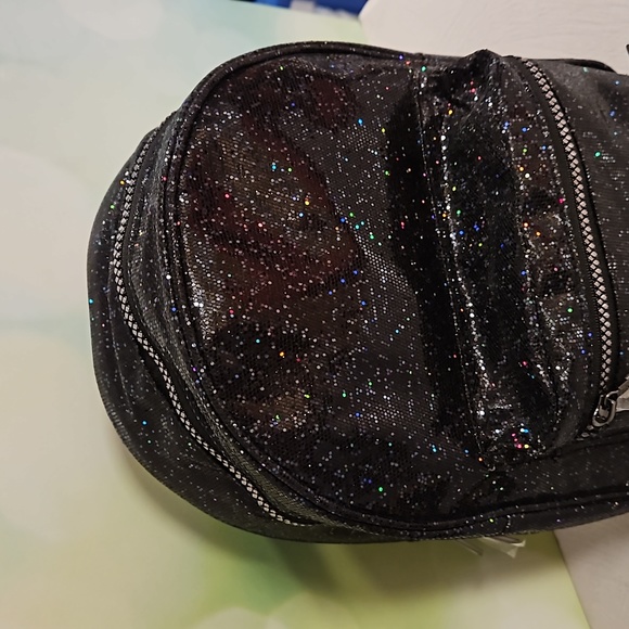 Multicolored iridescent Glam Black backpack NWT travel school everyday - Picture 8 of 16